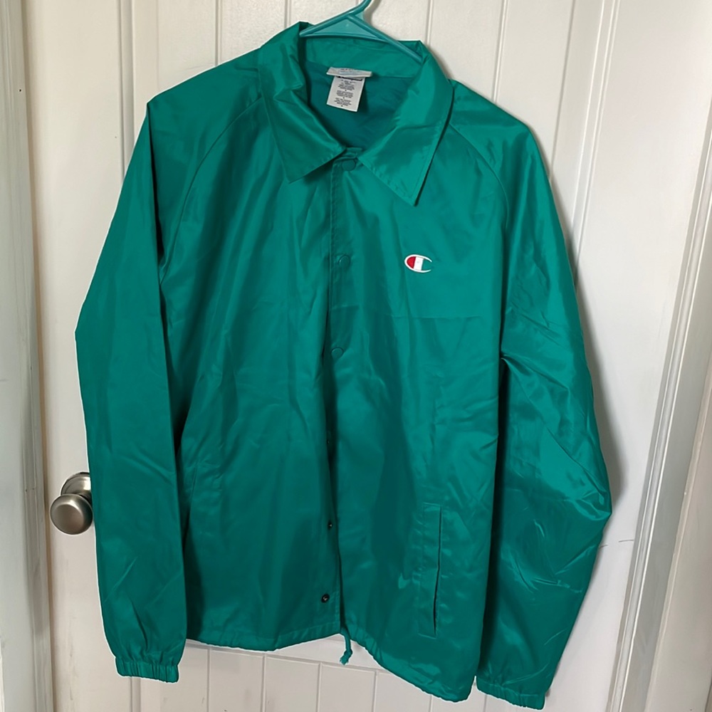 Champion jacket windbreaker button up Sz M